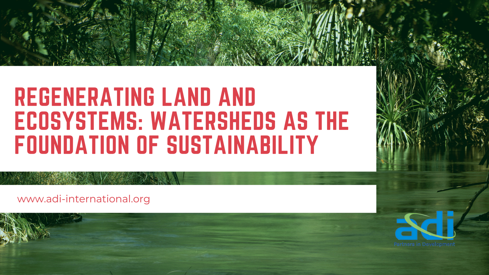 Regenerating Land and Ecosystems Watersheds as the Foundation of Sustainability